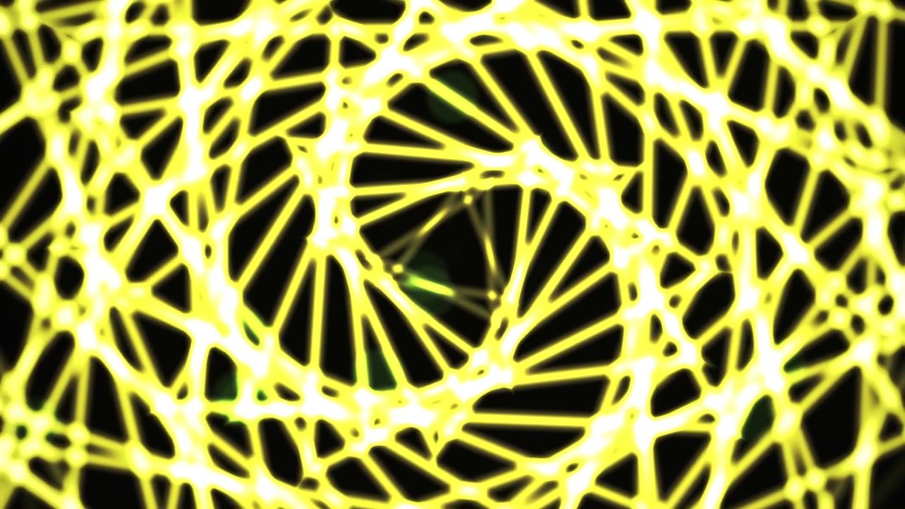Dynamic Abstract Pattern of Glowing Yellow Lines