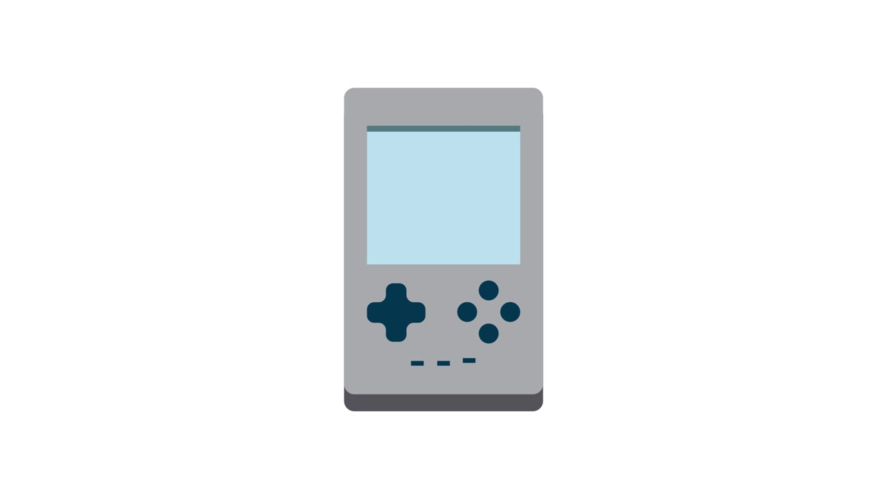 Minimalist Animation of a Retro Handheld Game Console