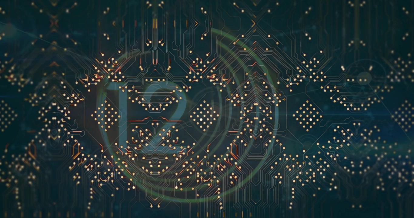 Animation of globe with row of spotlights and network of connections