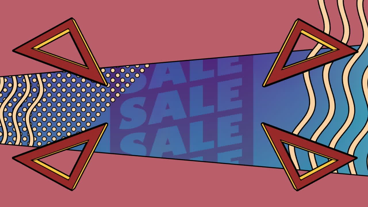 animación de la venta sobre triángulos giratorios y ondas