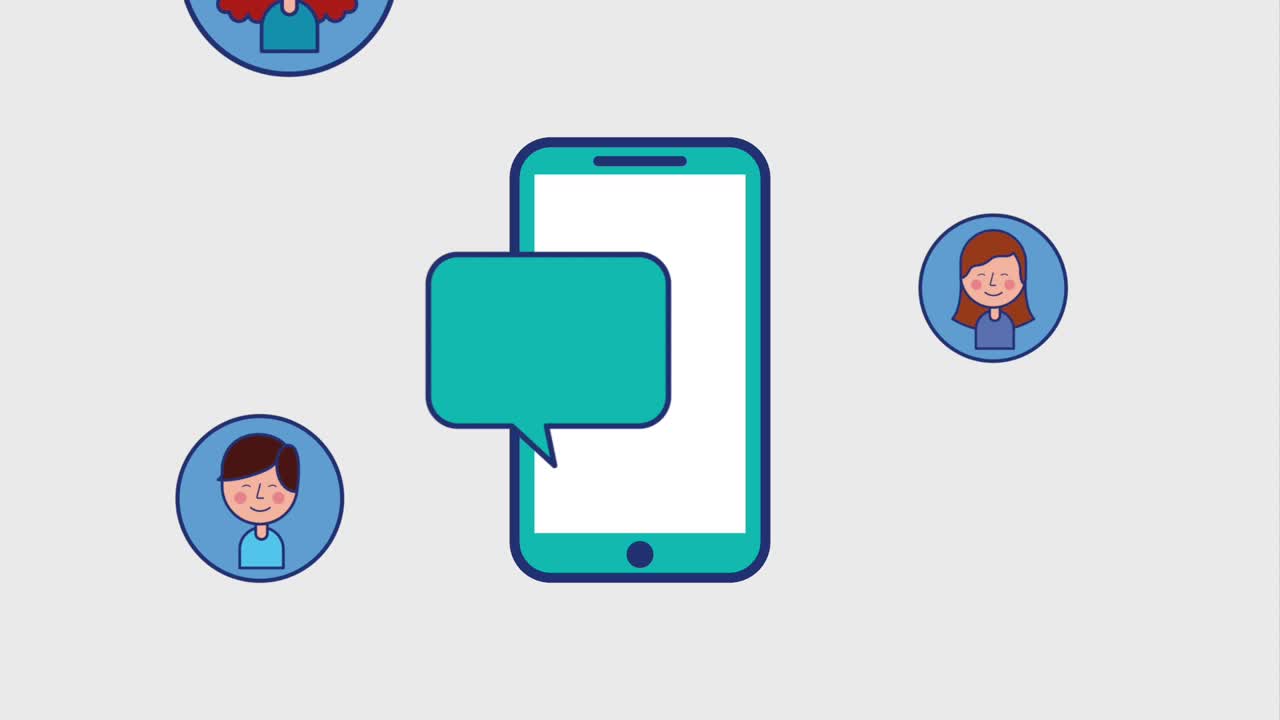 smartphone, la bolla del discorso, le persone dei social media