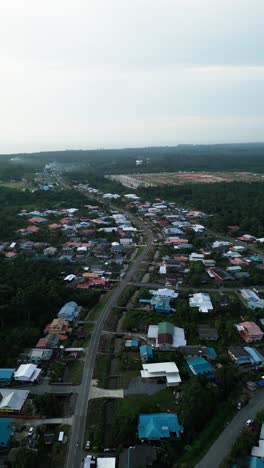 Aerial Drone View During Summer Kabong Fishing Village,With River And Beach,Sarawak,Borneo