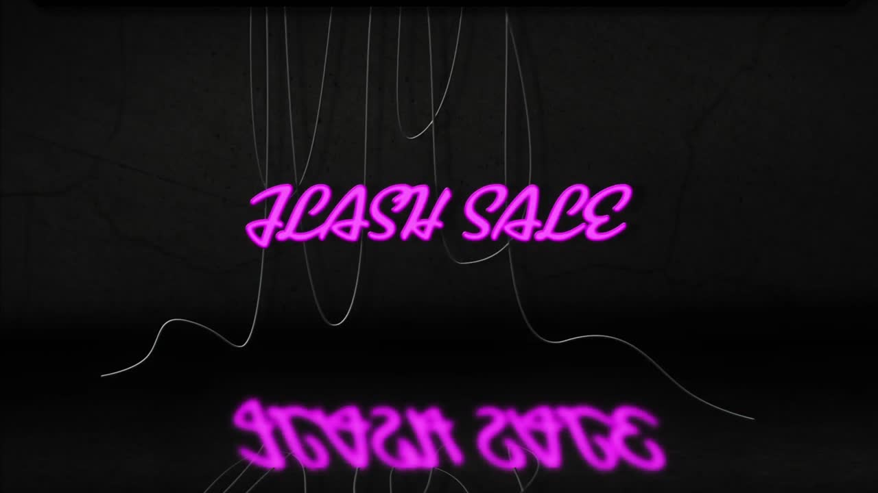 Pink neon Flash Sale text