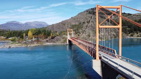 aerial view over an amazing bridge in patagonia, chile