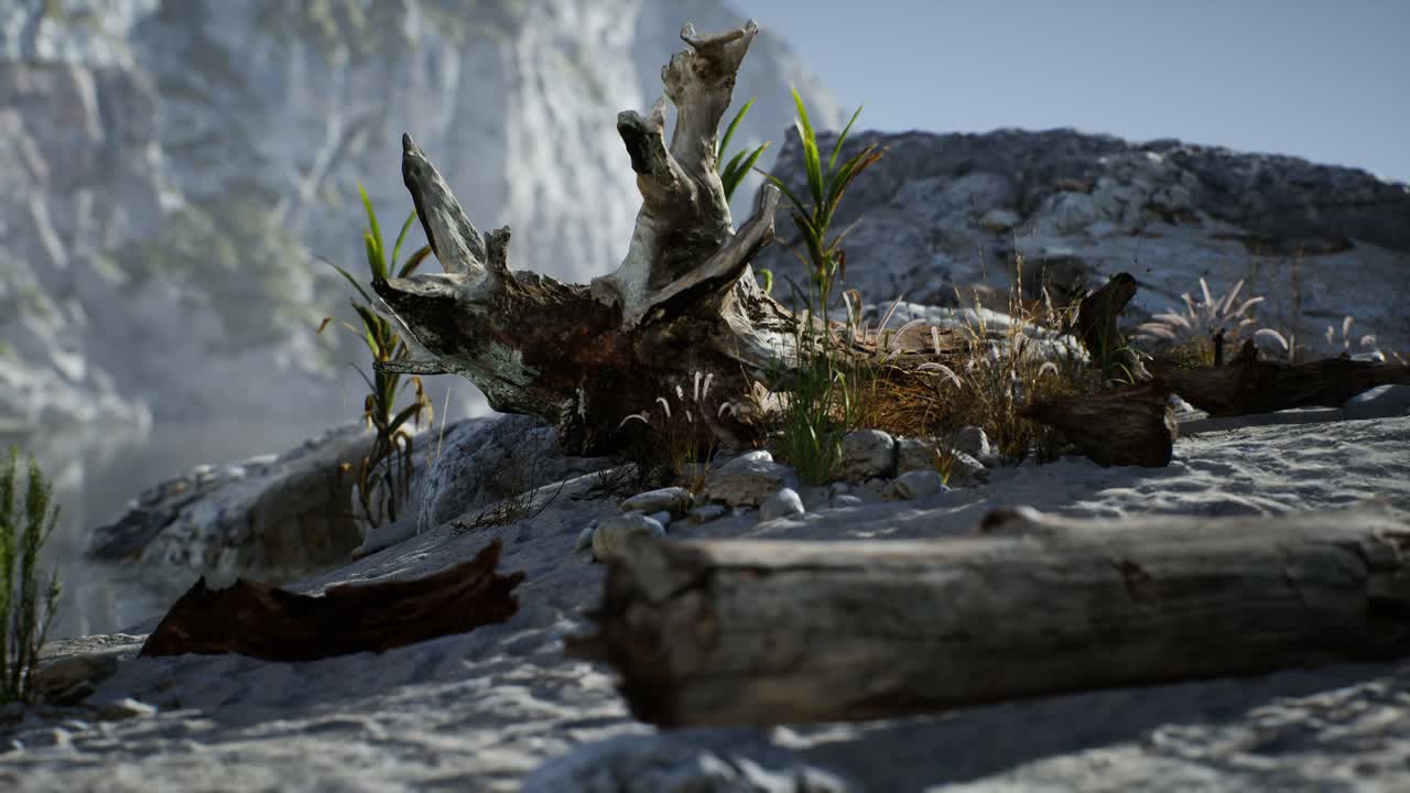 playa de arena blanca cerca de acantilados rocosos en el océano