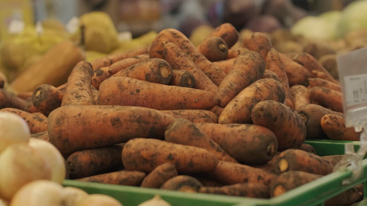 verduras orgánicas frescas en el mercado de agricultores. verduras crudas en la sección de productos frescos de la tienda. concepto de tierra, cosecha fresca
