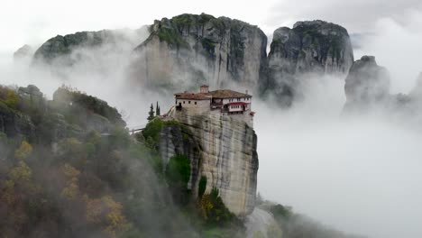 4k meteora greece, pillar rock formations, fall colors at sunset, ancient greece, wonders of the world, tourist destination, natures beauty, breathtaking imagery