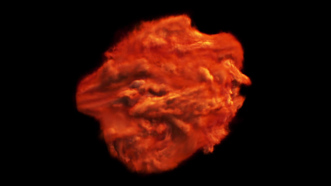 abstracto aislado de humo rojo y naranja con movimiento turbulento, polvo multicolor, niebla, explosión de humo. canal alfa con mate blanco y negro para la postproducción, composición digital. bucle de renderización 3d