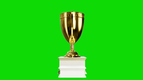 winners bowl with pedestal on chroma key screen, isolated