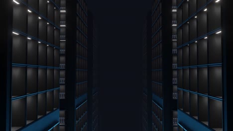 animation of lights flickering on servers in server room