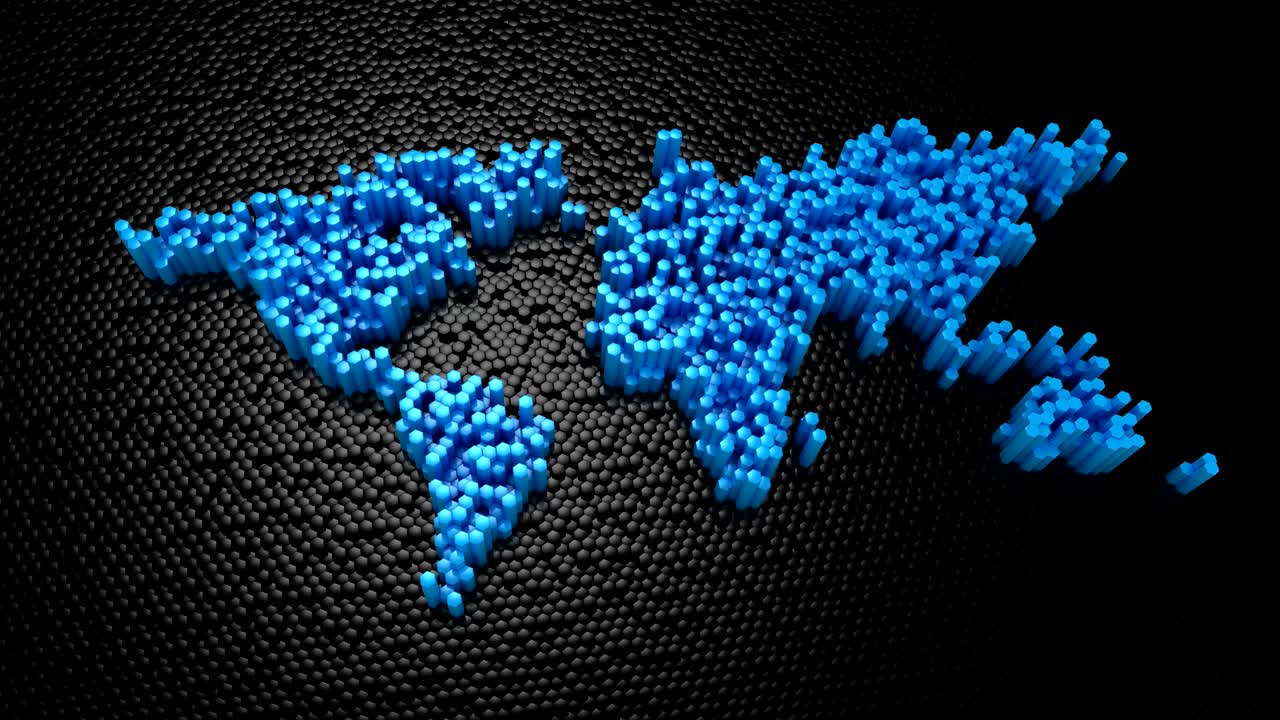 los hexágonos formaron un mapa del mundo