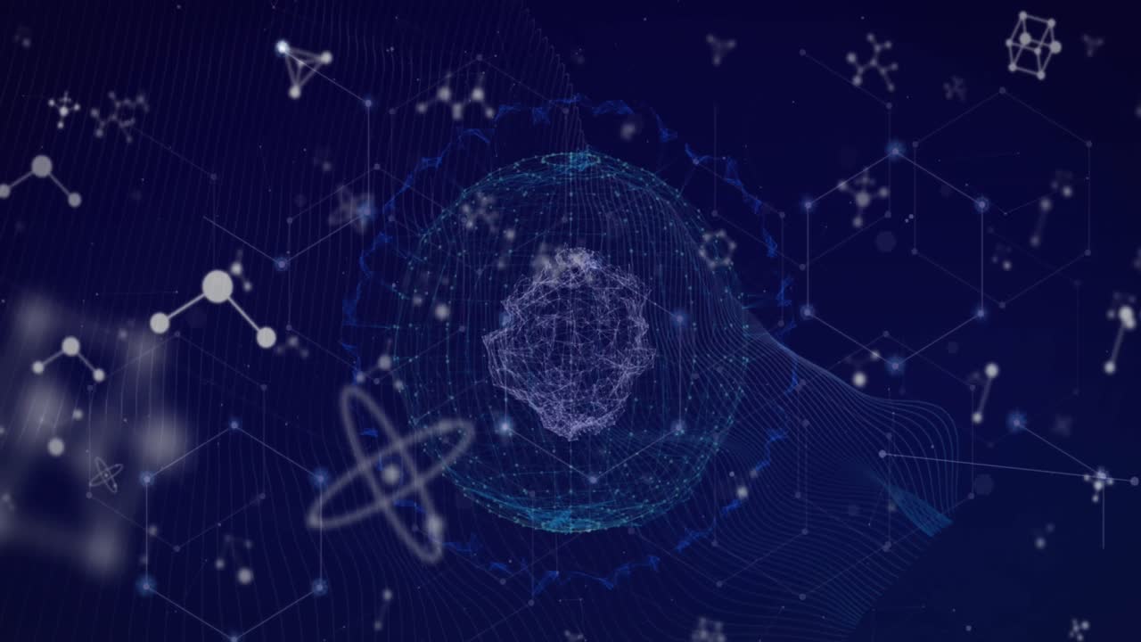 분자의 애니메이션과 연결 네트워크를 통해 데이터 처리