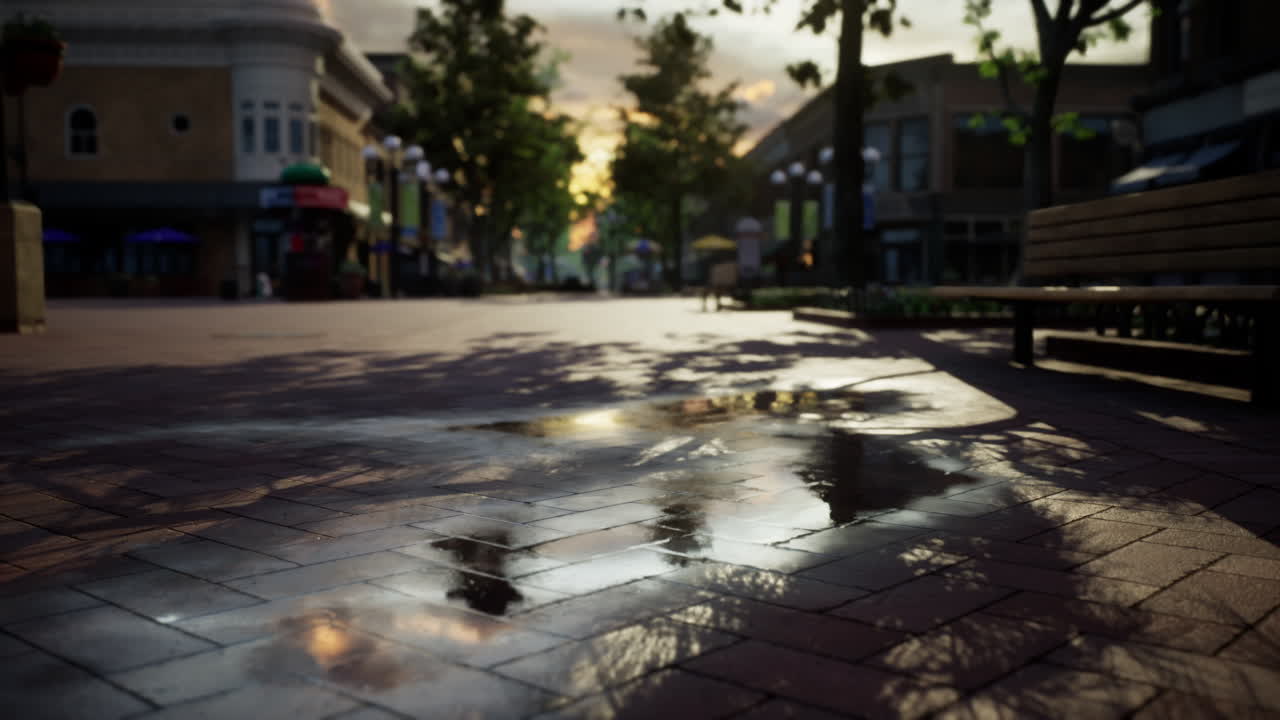 비어있는 거리가 있는 작은 마을