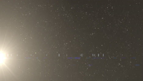 animation of glowing light flickering over twinkling spots on black background