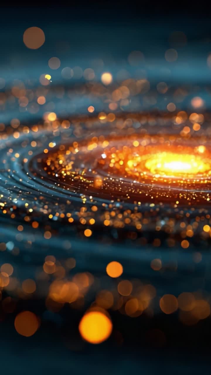 A mesmerizing cosmic swirl of glowing stars and vibrant particles, illustrating the beauty and complexity of the universe's spiral galaxies captured in detail