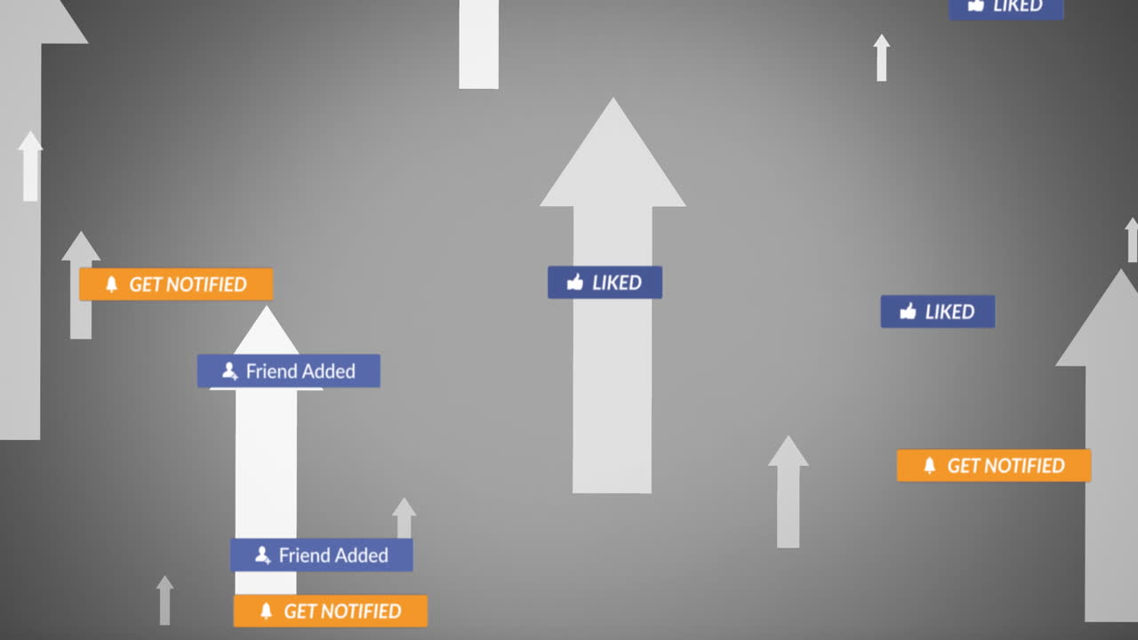 화살표 위에 있는 미디어 아이콘의 애니메이션