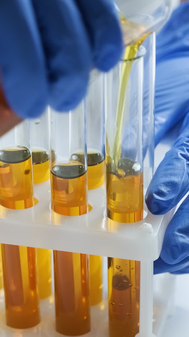 Scientific experiment with test tubes