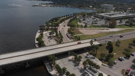 aerial of river walk area in bradenton, florida