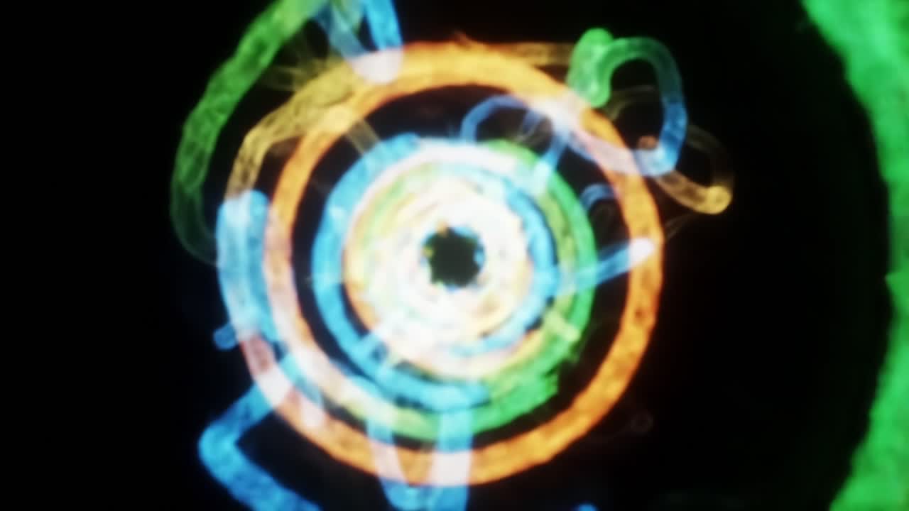 A Mesmerizing Display of Pulsating Light Patterns and Vibrant Colors in Circular Motion, Creating a Hypnotic Visual Experience That Captivates the Audience's Imagination