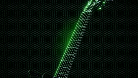 E-Gitarre-Im-Hologramm-Mit-Hellen-Lichtern