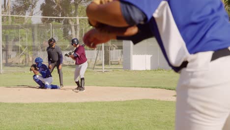 baseball player throwing a ball during a match