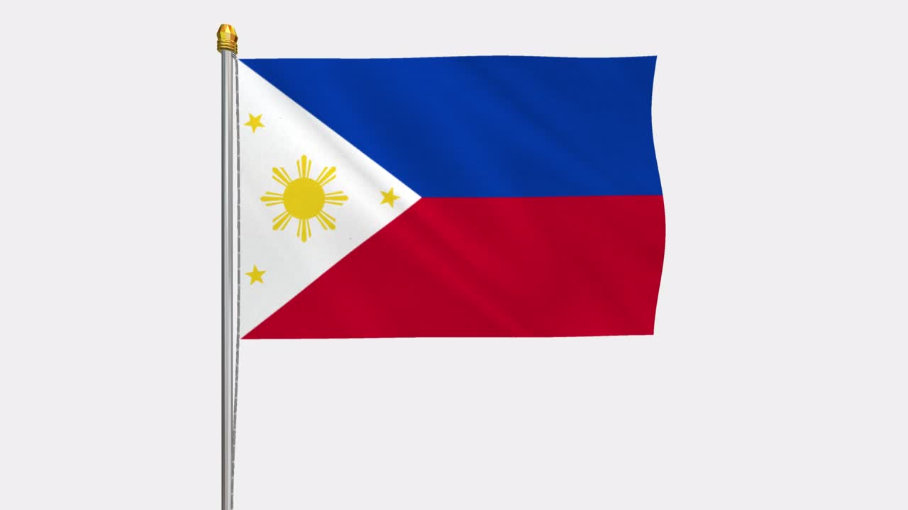 바람에 날아다니는 필리핀 발의 루프 비디오, 4k의 느린 동작 비디오, 알파 채널