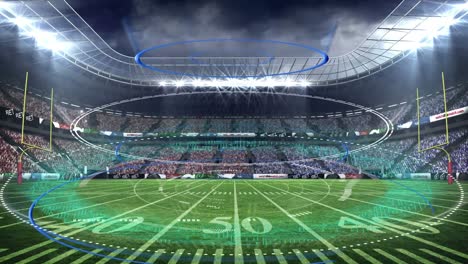 animación de la interfaz digital con un estadio abierto giratorio de bloqueo seguro