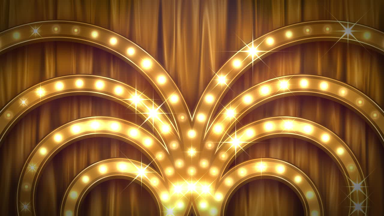 Cabaretscenen. Teaterlysdekoration. Loop