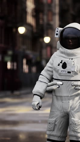 astronaut in a city street