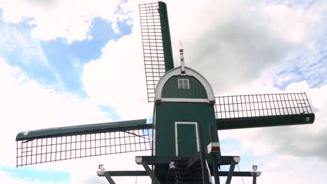 4k windmill oukoopse molen shot from behind, typical dutch windmil