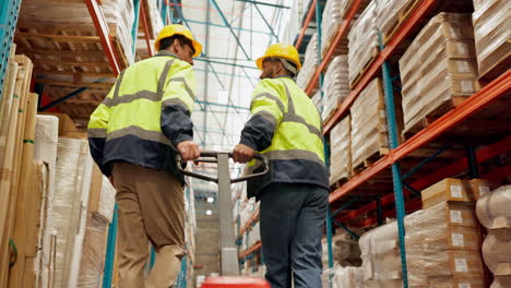 warehouse workers operating a forklift