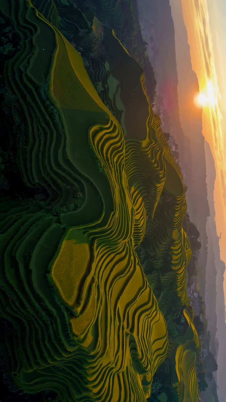 Sunrise over Terraced Rice Paddies