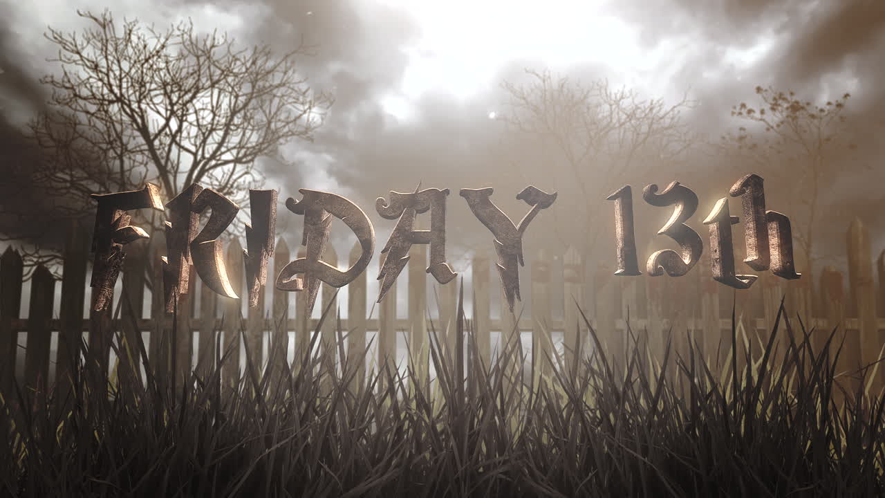 мистические деревья с пятницей 13-го текст: ужасный праздничный фон