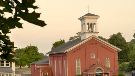 Una-Iglesia-En-El-Centro-De-Palmira-En-El-Estado-De-Nueva-York,-EE.UU.