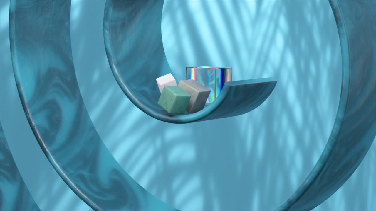 추상적인 3d 렌더링의 큐브와 나선형