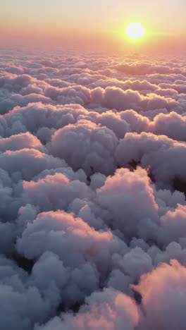 nascer ou pôr-do-sol acima das nuvens