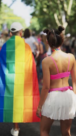 woman at pride parade