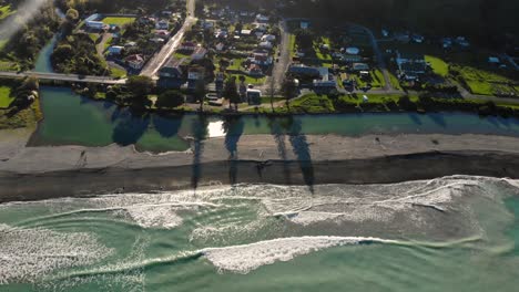 isolated community on beachside, east coast of new zealand