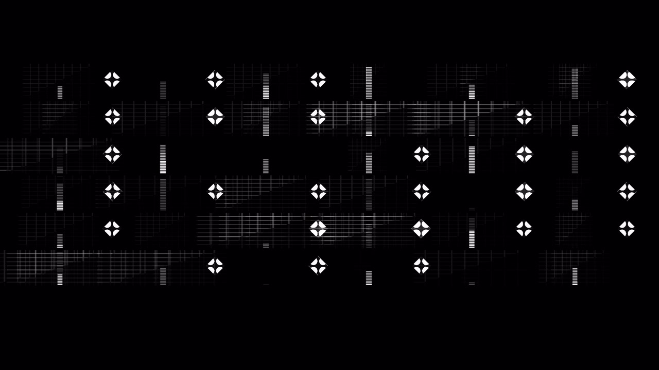 Abstract Digital Grid with Moving Geometric Shapes