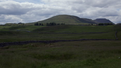 long shot of ingleborough hill looking south west by ribblehead viaduct, carnforth