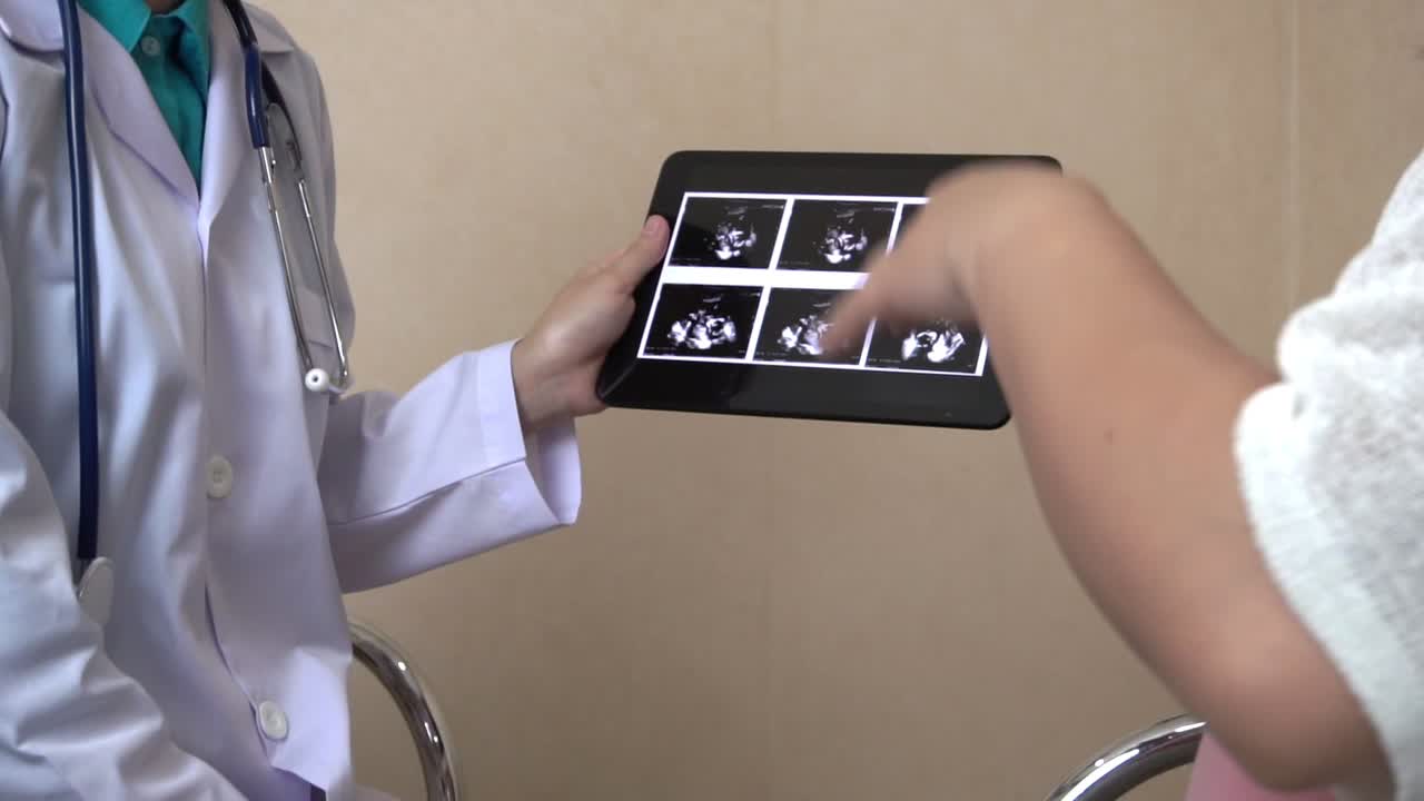 Pregnant Woman and Gynecologist Doctor at Hospital