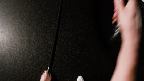 Person working out with resistance rope