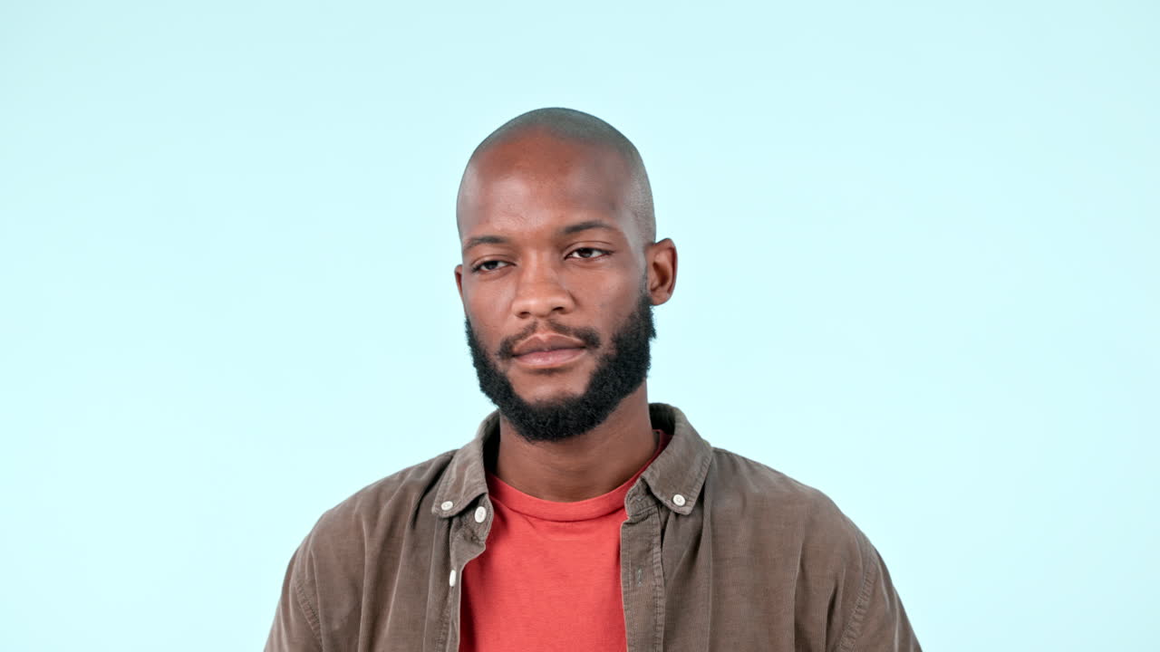 Stress, frustrated and anxiety of a man in studio