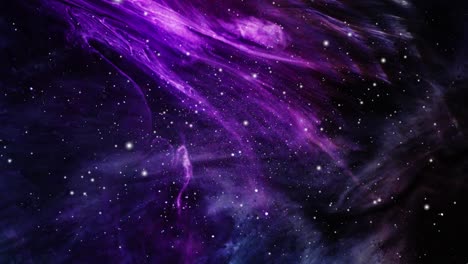 Nubes-Nebulosas-En-El-Universo-Oscuro,-Tachonado-De-Estrellas