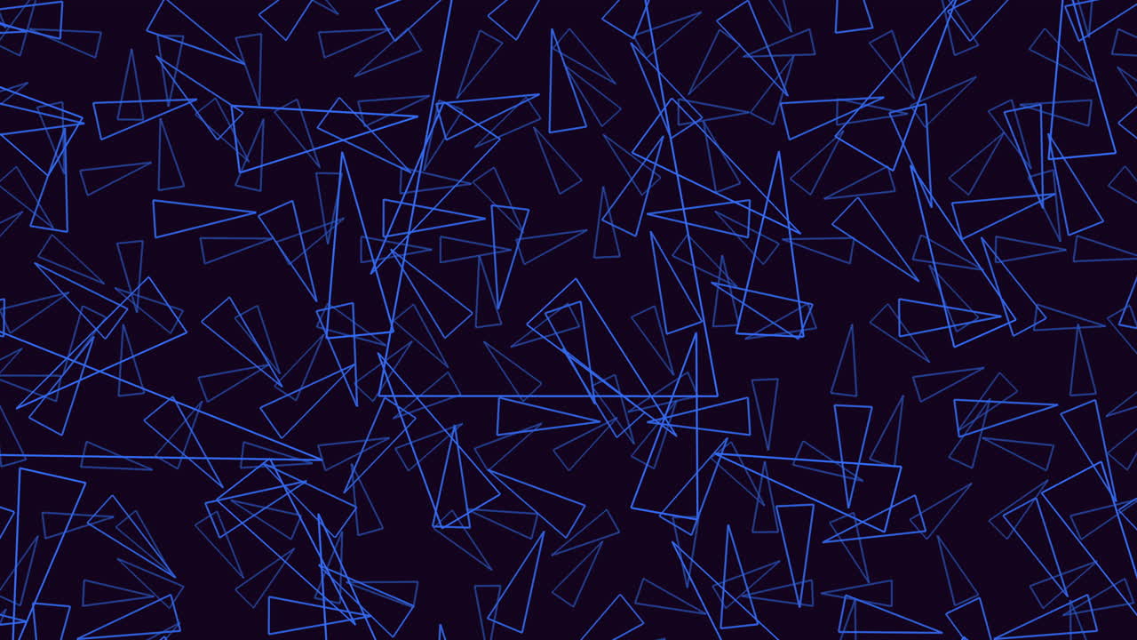 Dynamic abstract of intersecting blue geometric lines forming random triangular shapes on a dark background, ideal as a modern tech style motion background for digital projects and presentations