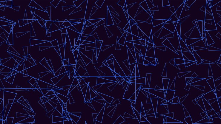 Dynamic abstract of intersecting blue geometric lines forming random triangular shapes on a dark background, ideal as a modern tech style motion background for digital projects and presentations