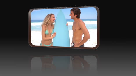 guante blanco presentando videos de vacaciones