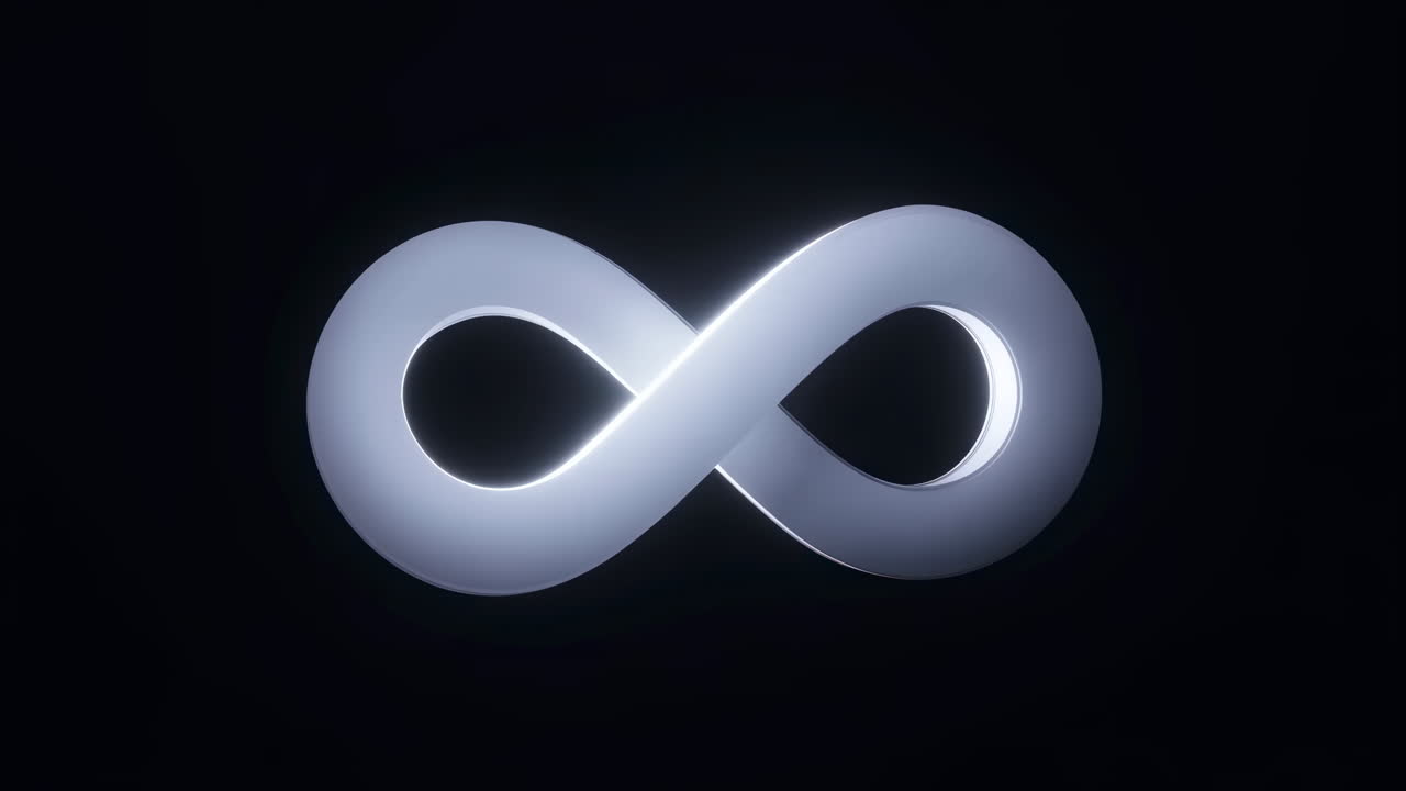 Glowing Infinity Symbol Loop on Black Background