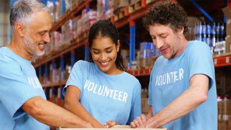 warehouse worker doing a charitable work