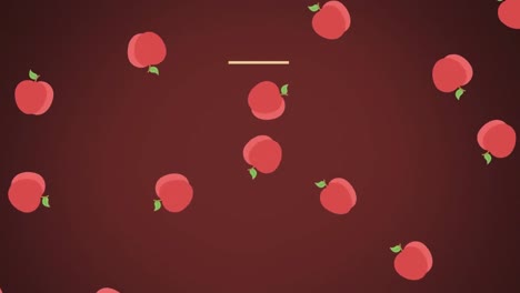 animation of happy new year text over apples